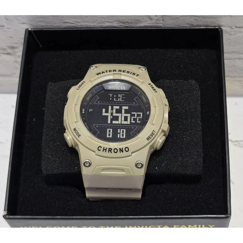 Invicta Racing Burnout Digital Men's Watch 52mm Light Brown 47526 Brand New